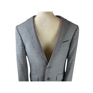 Joseph Abboud Men's Gray Plaid Wool Blend Blazer Sport Coat Size 40R